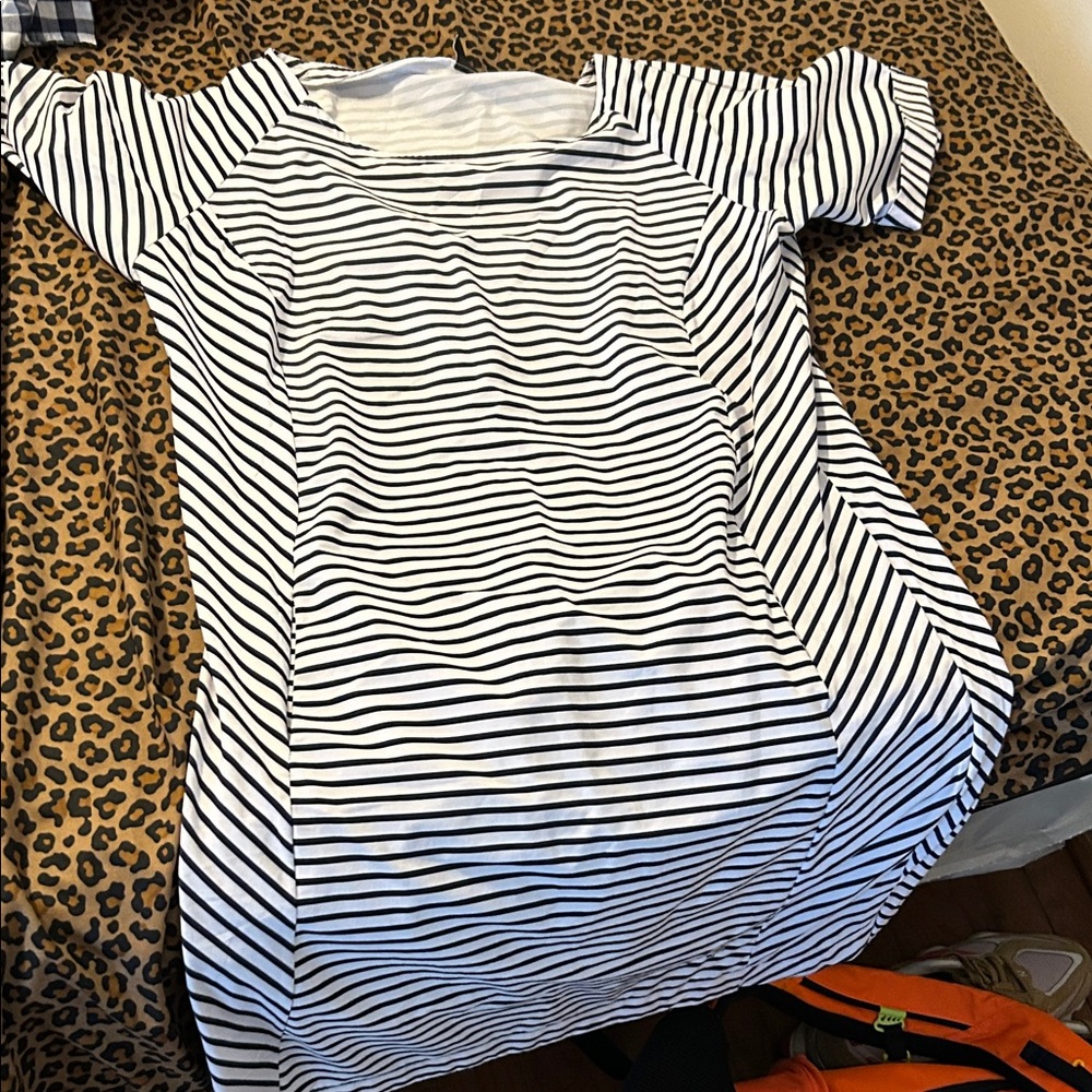 Helly Hansen Black and White Striped Dress